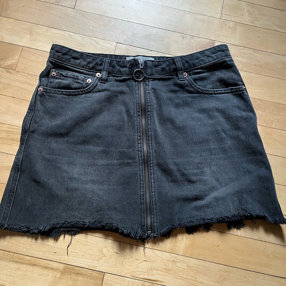 Black denim skirt